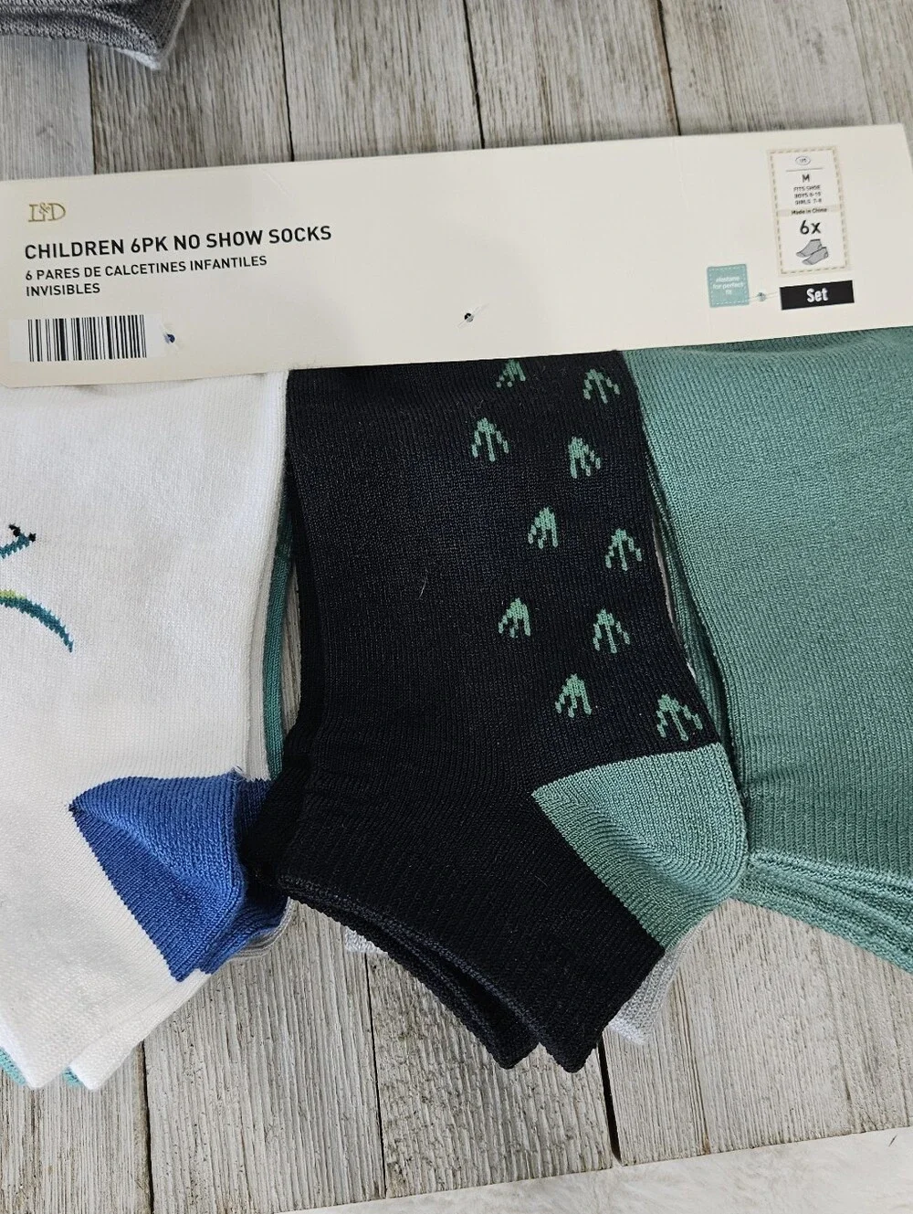 2 - 6 Packs Low Cut Socks Size M 6X Boys 8-10 Girls 7-8  No Show Socks by L&D Wh